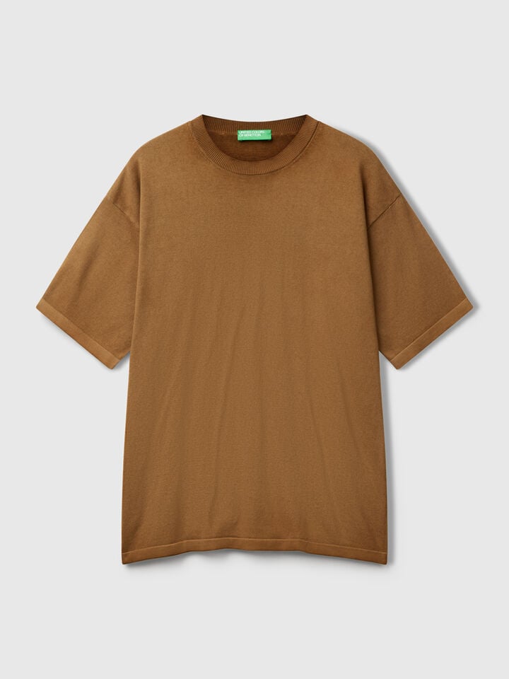 Benetton Regular Fit T-shirt Brown