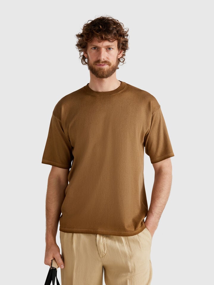 benetton Regular fit t-shirt Brown