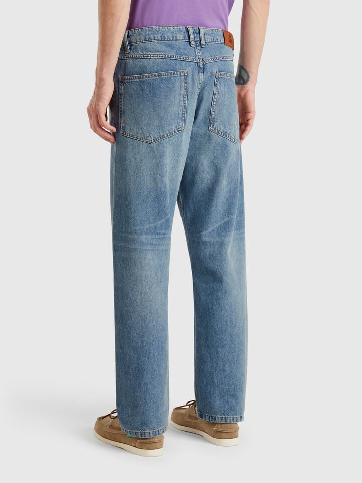 Benetton Relaxed Fit Jeans Light Blue