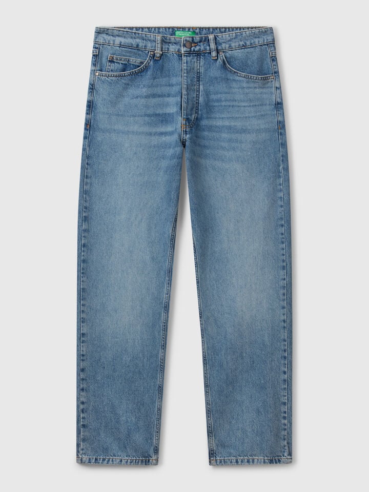 Benetton Relaxed Fit Jeans Light Blue