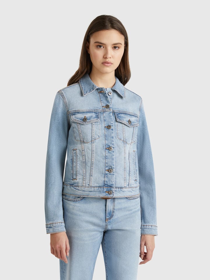 benetton Rider denim jacket Light Blue