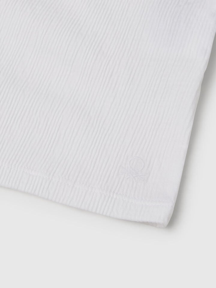 Benetton Ruffle Top White