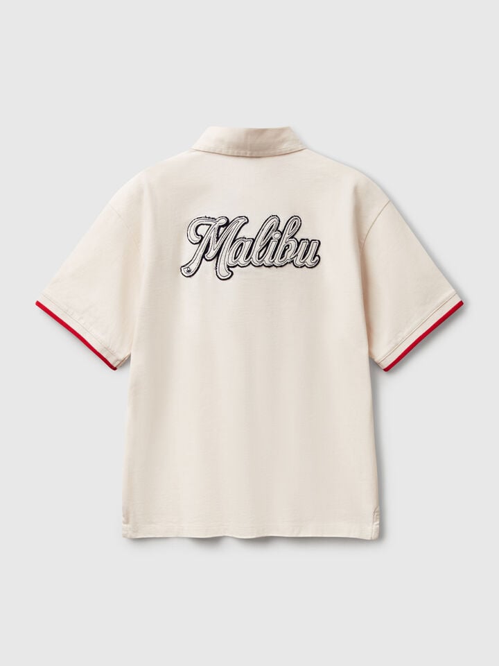 Benetton Rugby Polo Creamy White