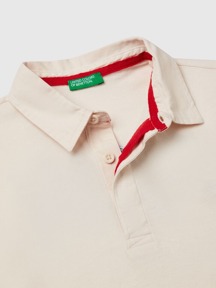 Benetton Rugby Polo Creamy White