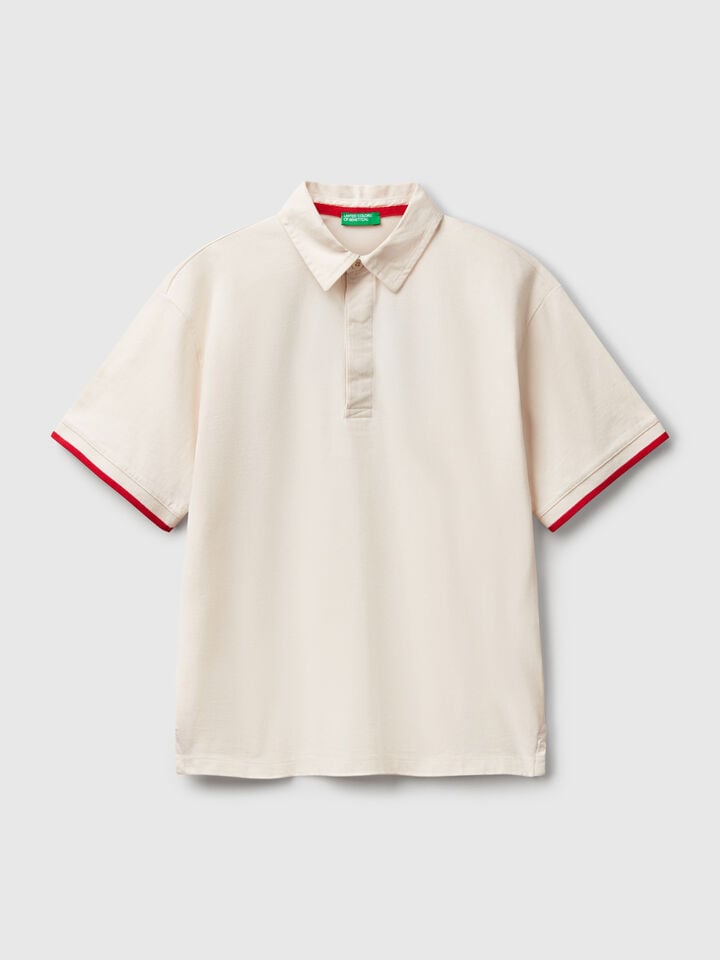 benetton Rugby polo Creamy White