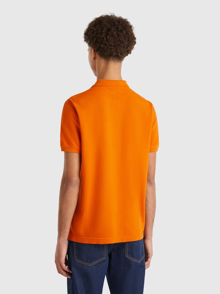 Benetton Rust Regular Fit Polo Burnt