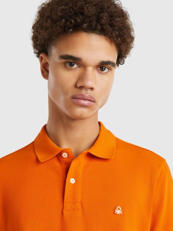 Benetton Rust Regular Fit Polo Burnt