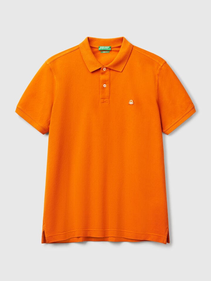 Benetton Rust Regular Fit Polo Burnt