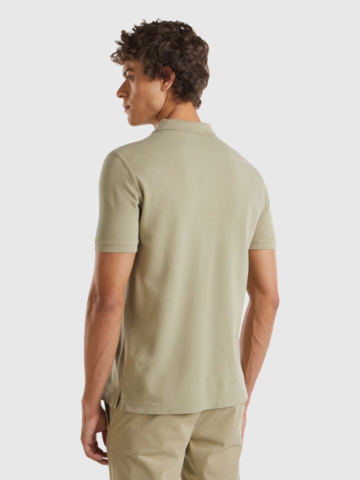 Benetton Sage Green Regular Fit Polo Light Green