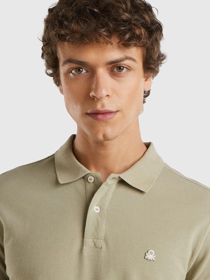 Benetton Sage Green Regular Fit Polo Light Green