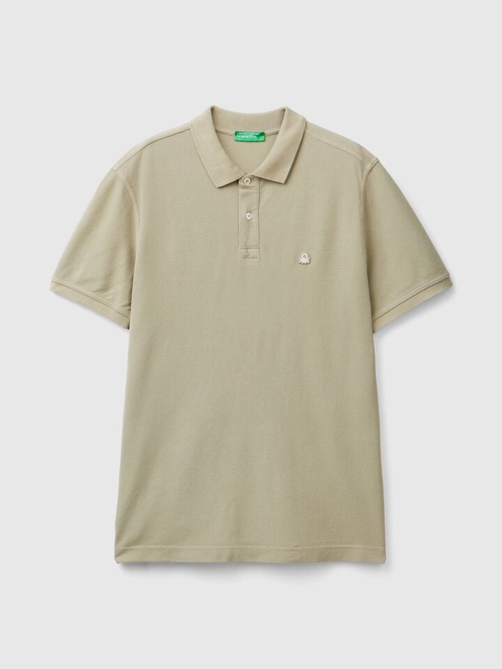 Benetton Sage Green Regular Fit Polo Light Green