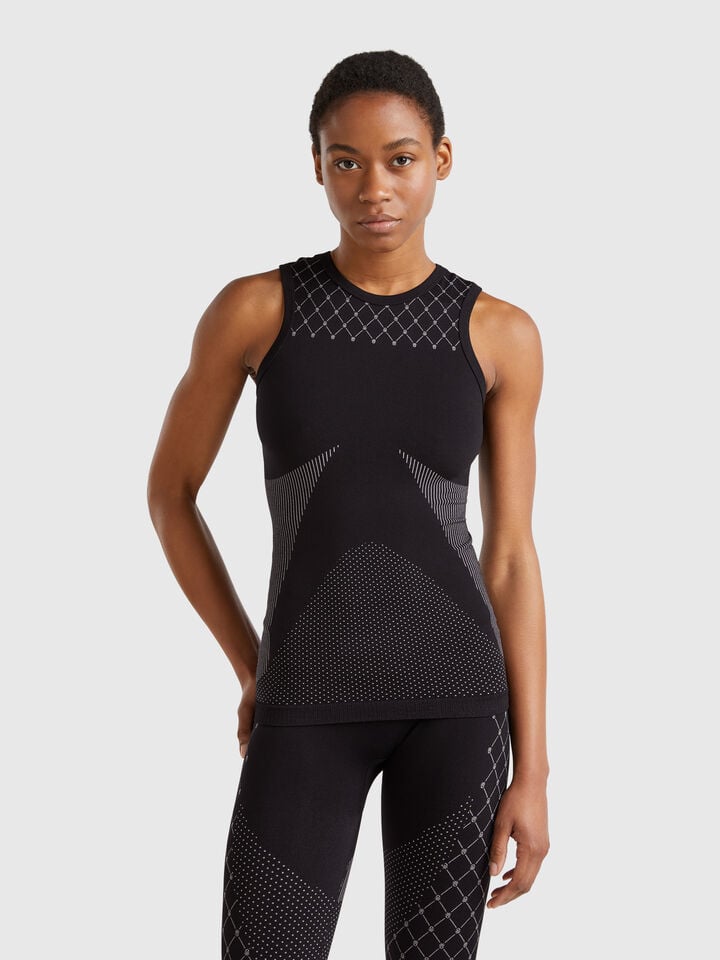 benetton Seamless sports tank top Black