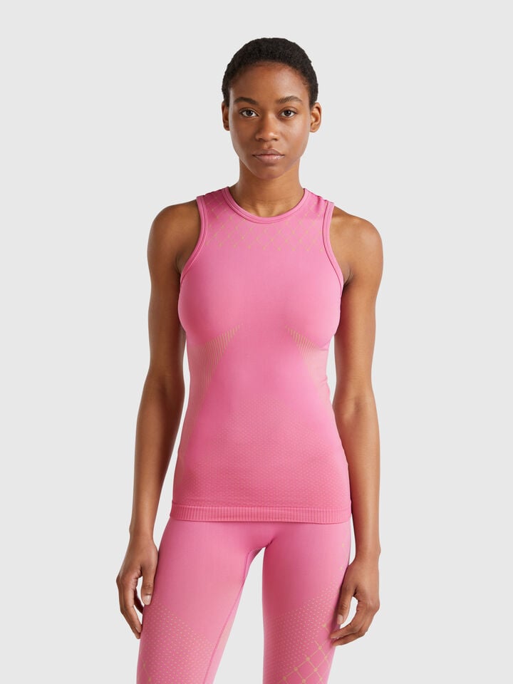 benetton Seamless sports tank top Pink