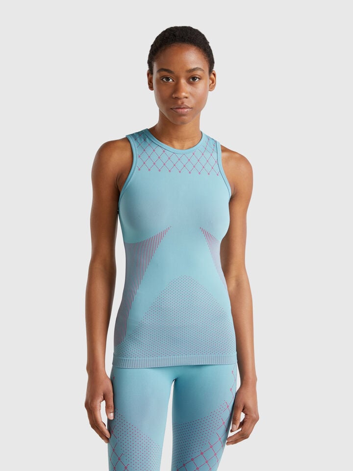 Benetton Seamless Sports Tank Top Turquoise