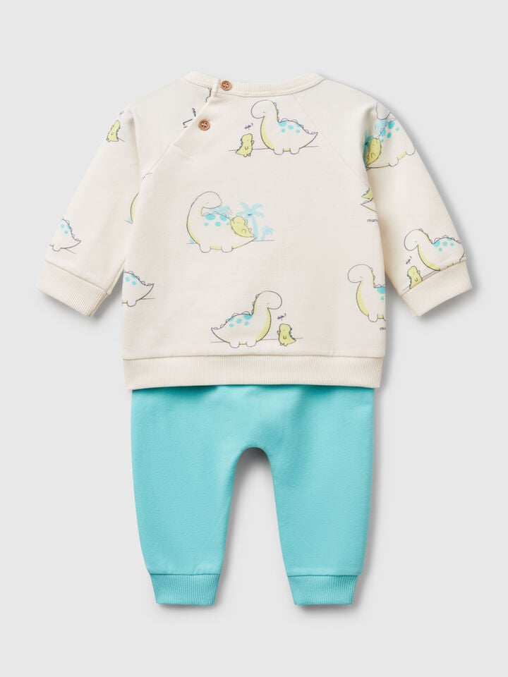 Benetton Set In Stretch Sweat Creamy White