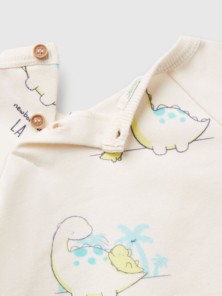 Benetton Set In Stretch Sweat Creamy White