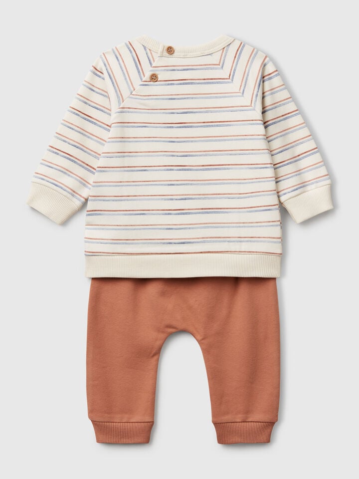 Benetton Set In Stretch Sweat Creamy White