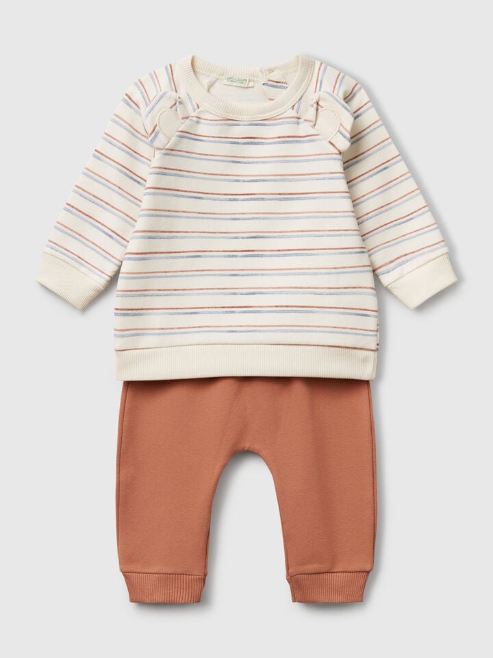 Benetton Set In Stretch Sweat Creamy White