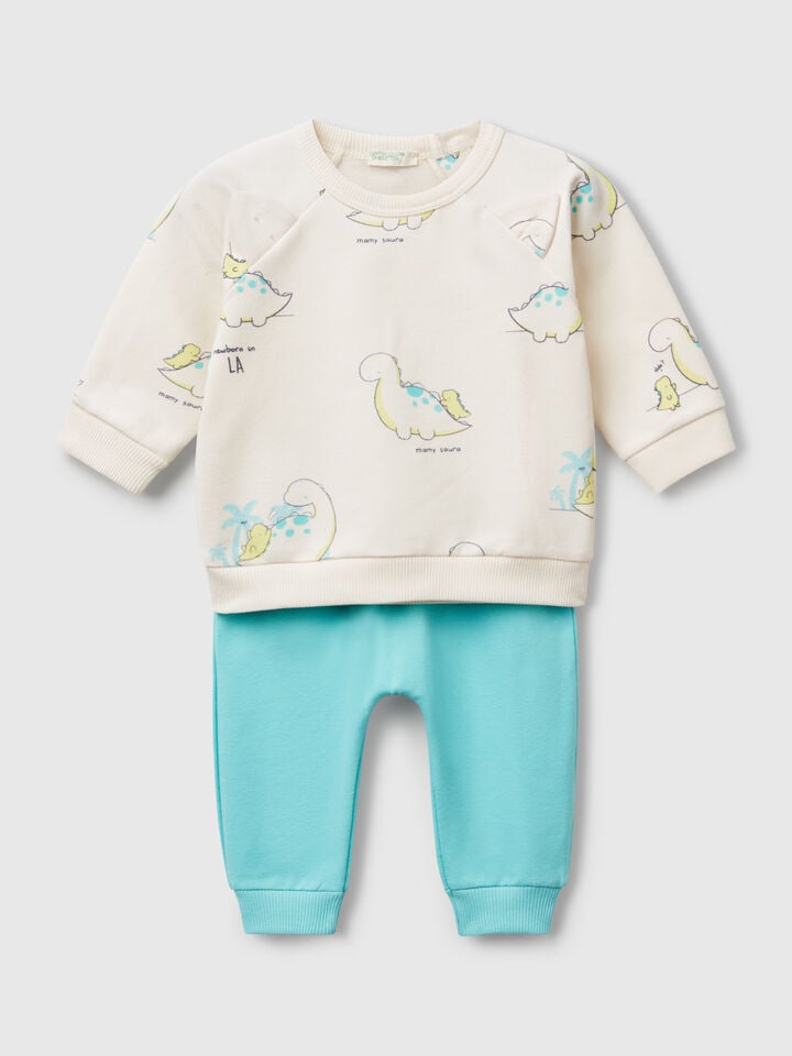 benetton Set in stretch sweat Creamy White