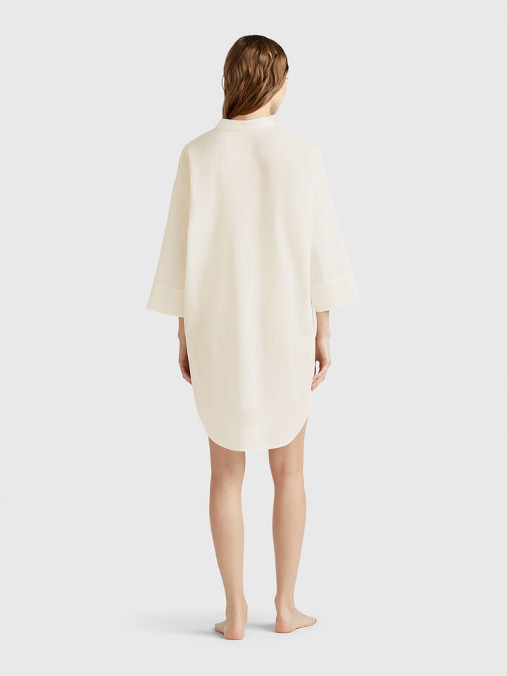 Benetton Shirt-style Dress Creamy White