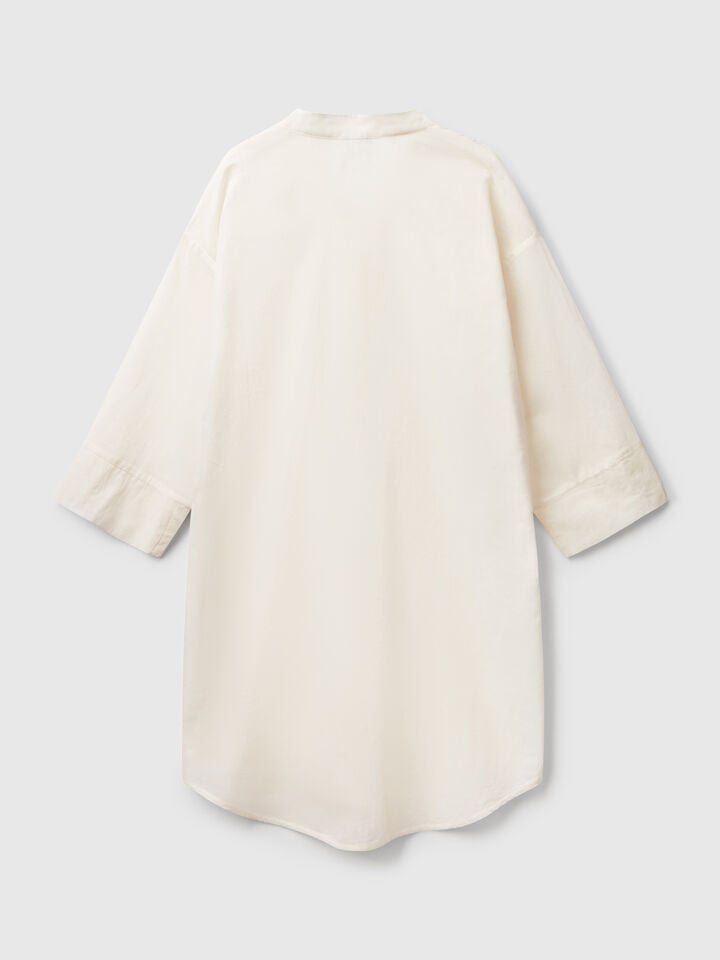 Benetton Shirt-style Dress Creamy White