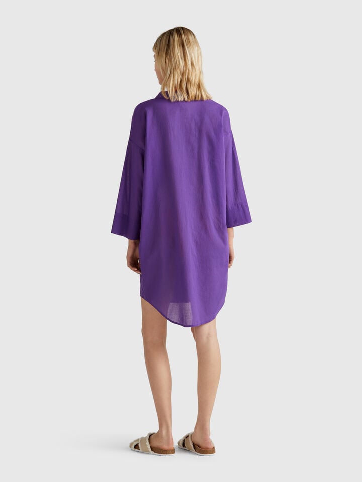 Benetton Shirt-style Dress Purple