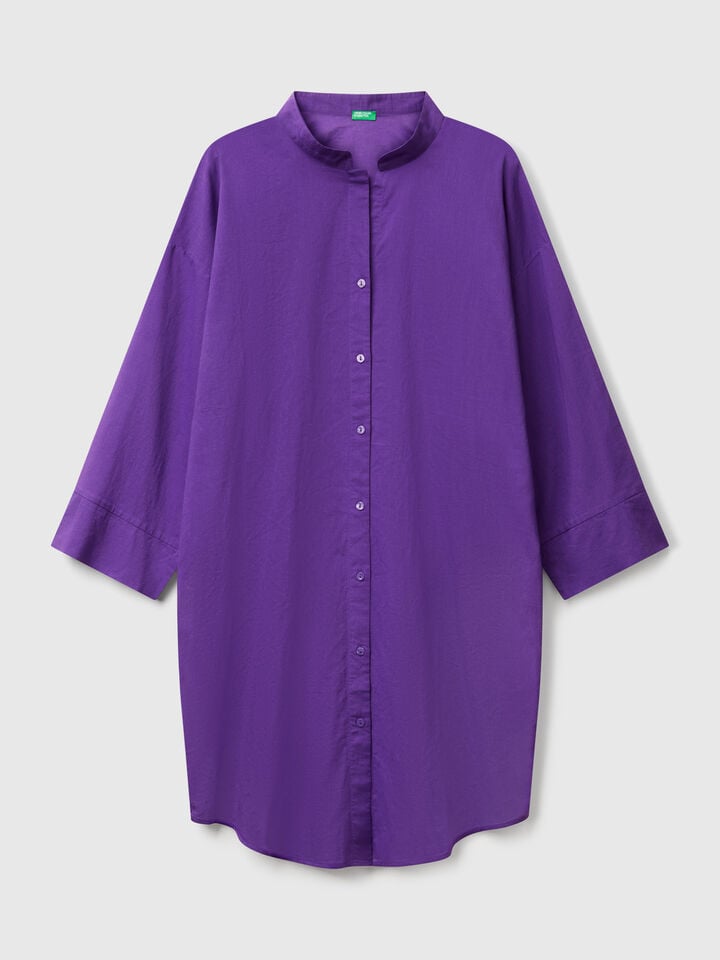 Benetton Shirt-style Dress Purple