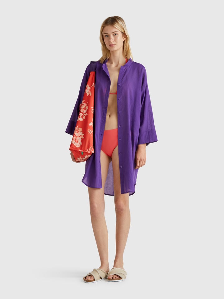 benetton Shirt-style dress Purple