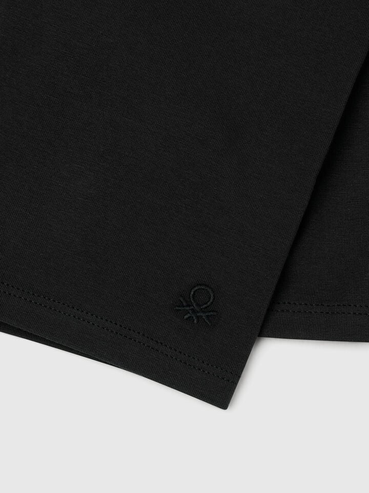 Benetton Short Leggings In Stretch Cotton Black