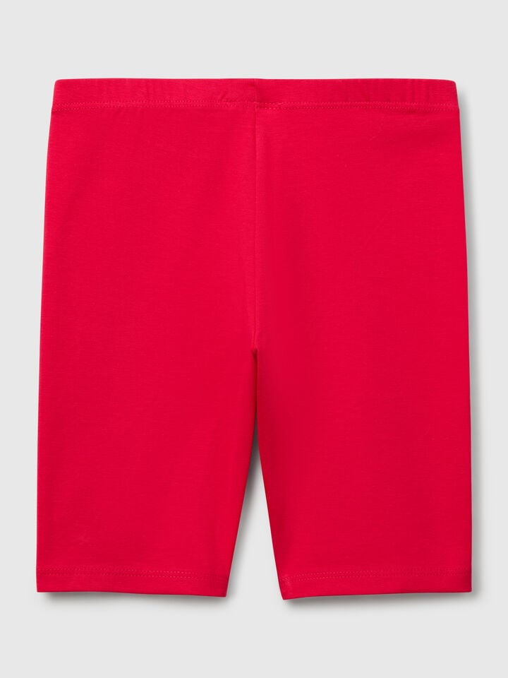 Benetton Short Leggings In Stretch Cotton Fuchsia