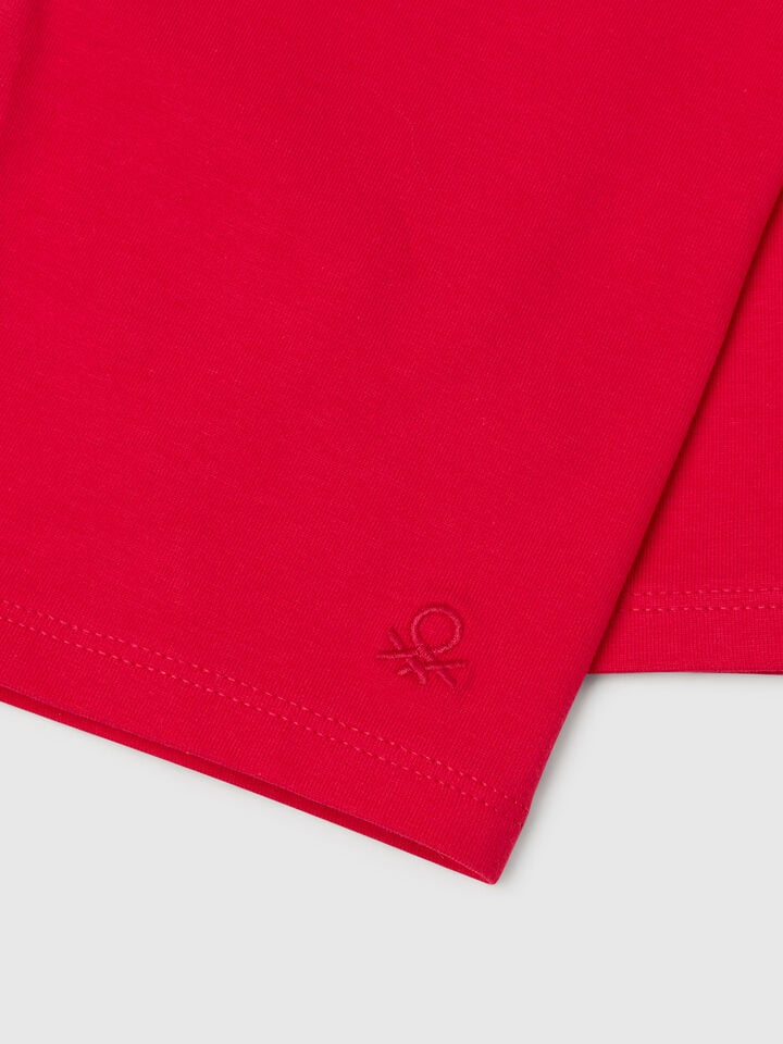 Benetton Short Leggings In Stretch Cotton Fuchsia