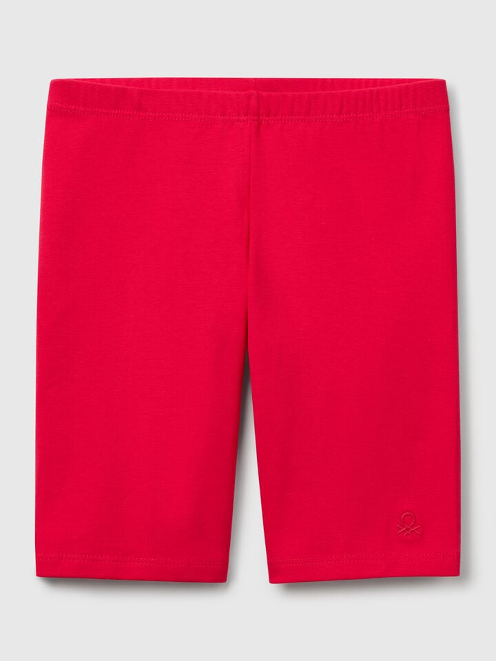 benetton Short leggings in stretch cotton Fuchsia