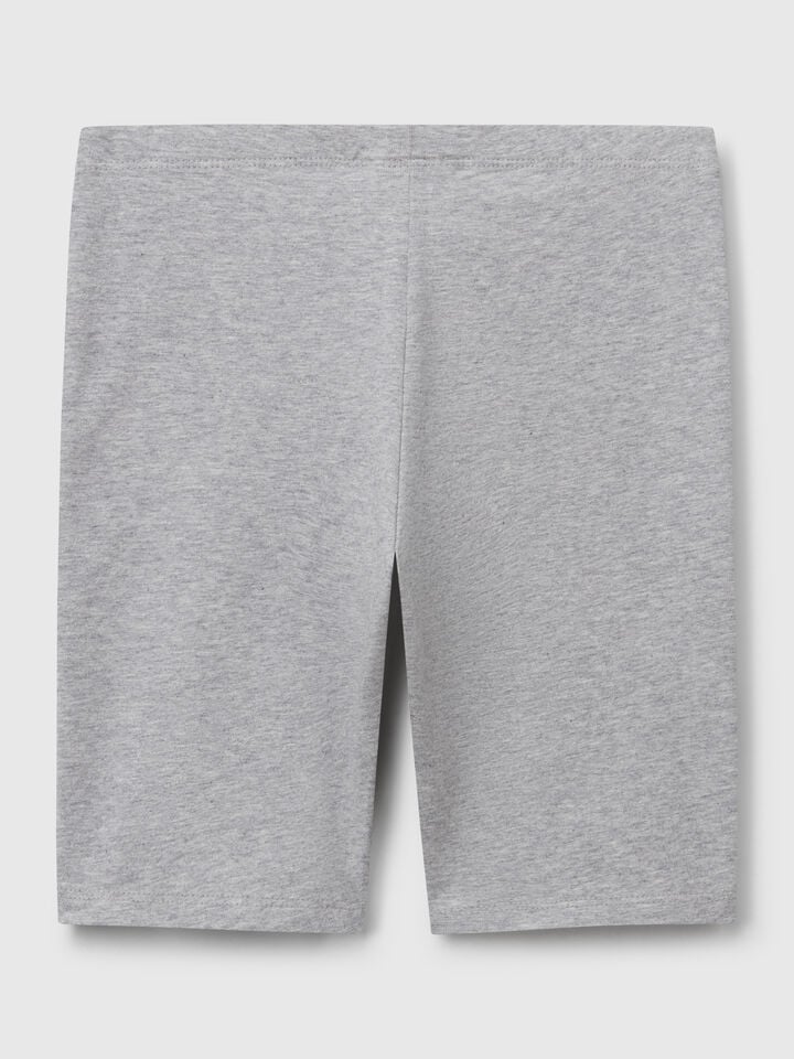 Benetton Short Leggings In Stretch Cotton Gray