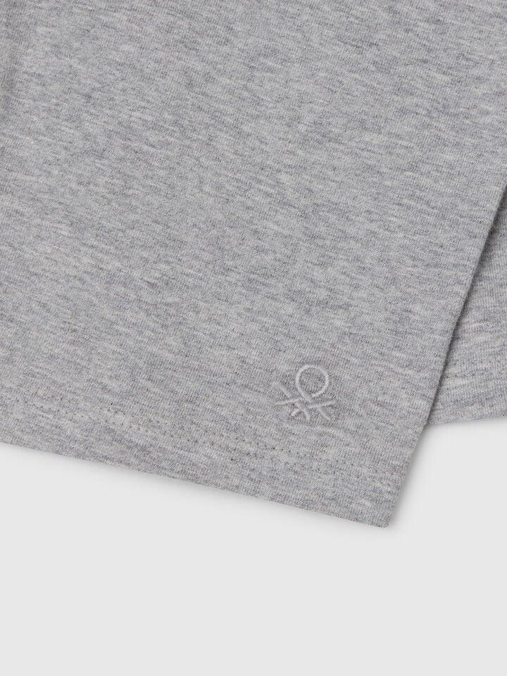 Benetton Short Leggings In Stretch Cotton Gray