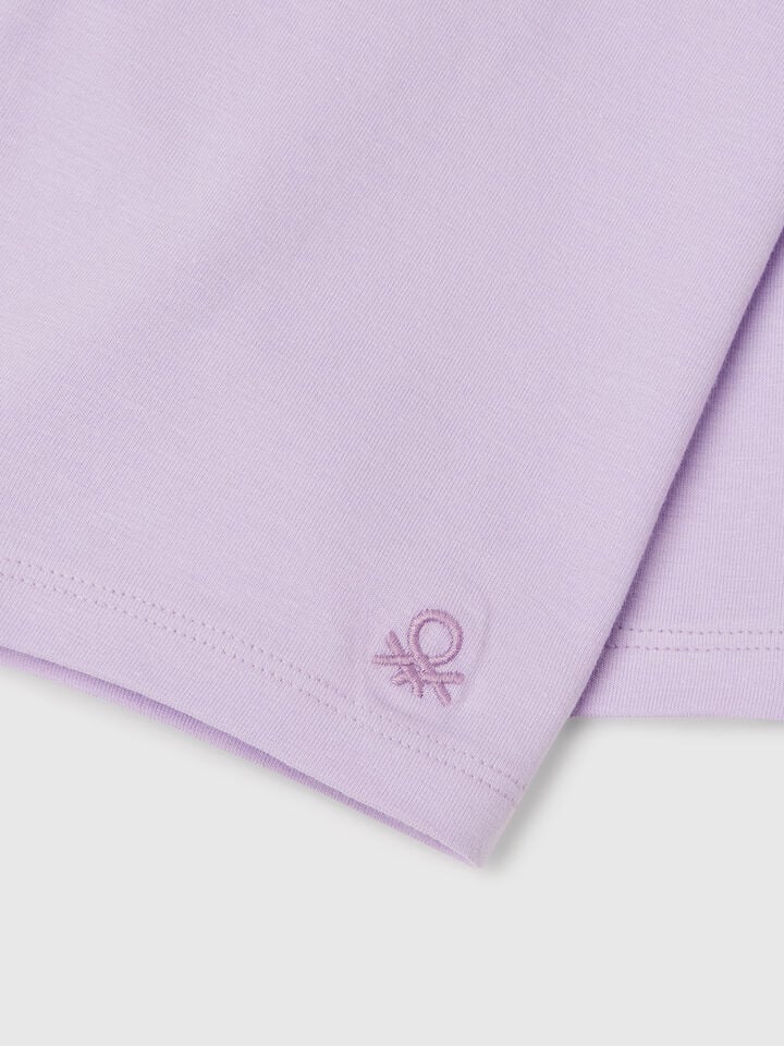 Benetton Short Leggings In Stretch Cotton Lilac