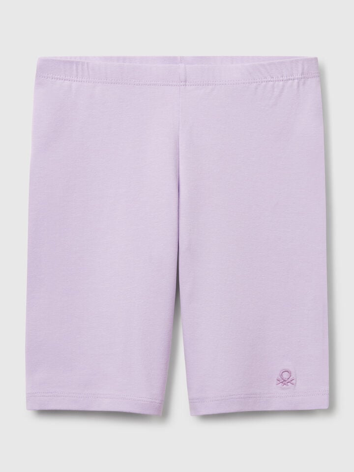 benetton Short leggings in stretch cotton Lilac