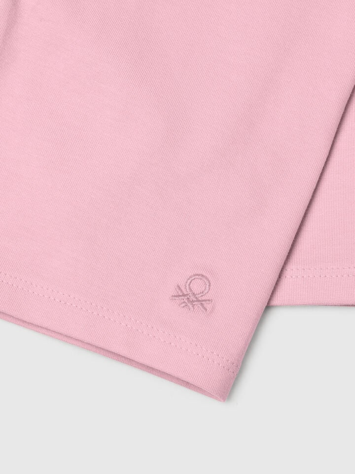 Benetton Short Leggings In Stretch Cotton Pink