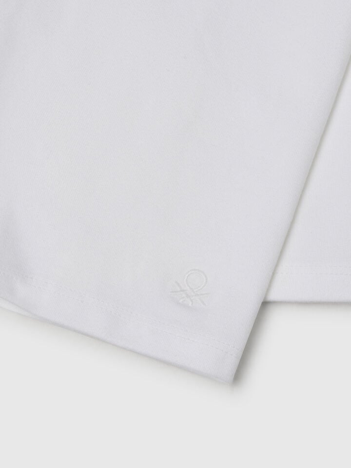 Benetton Short Leggings In Stretch Cotton White