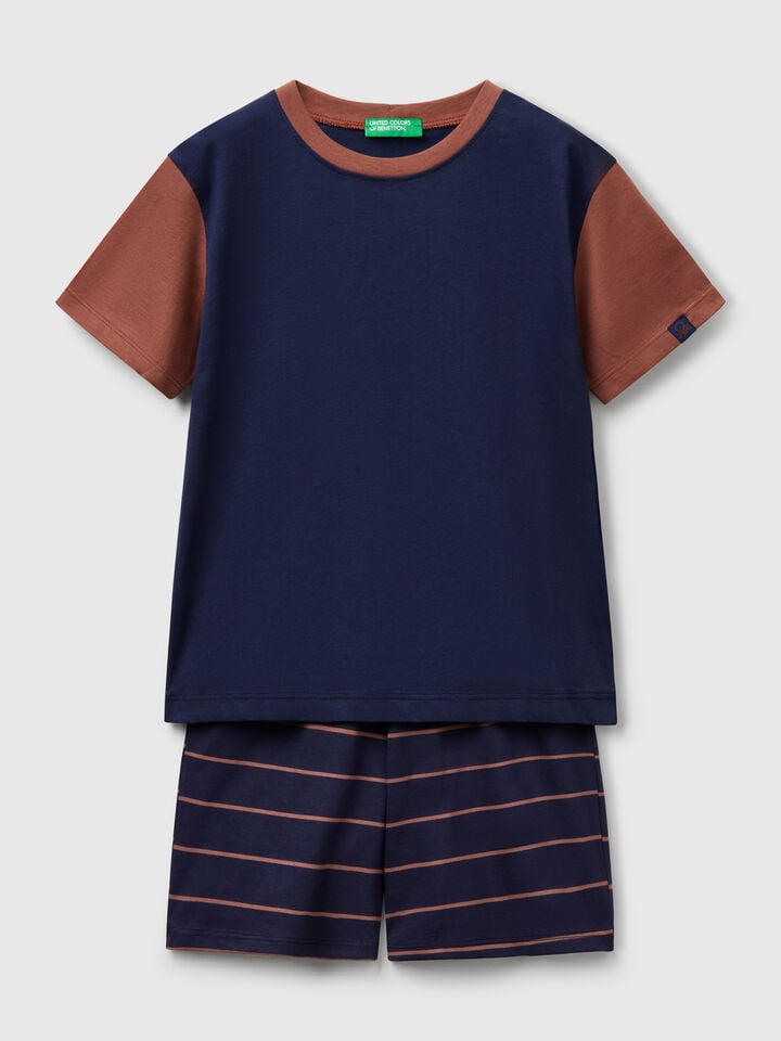 benetton Short pyjamas in pure cotton Dark Blue