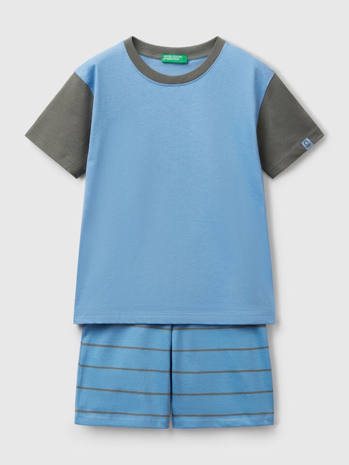 benetton Short pyjamas in pure cotton Light Blue