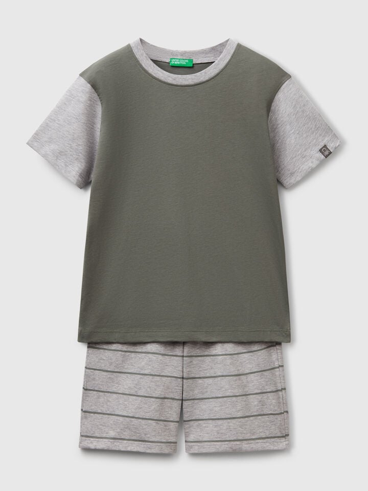 benetton Short pyjamas in pure cotton Light Green