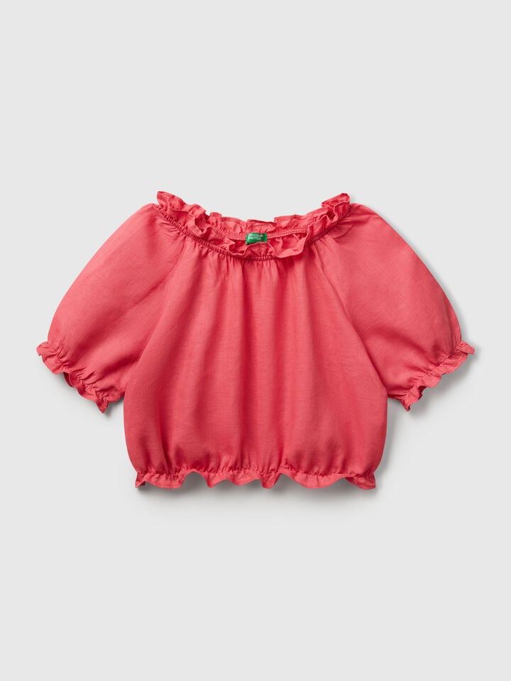 Benetton Short Sleeve Blouse Cyclamen