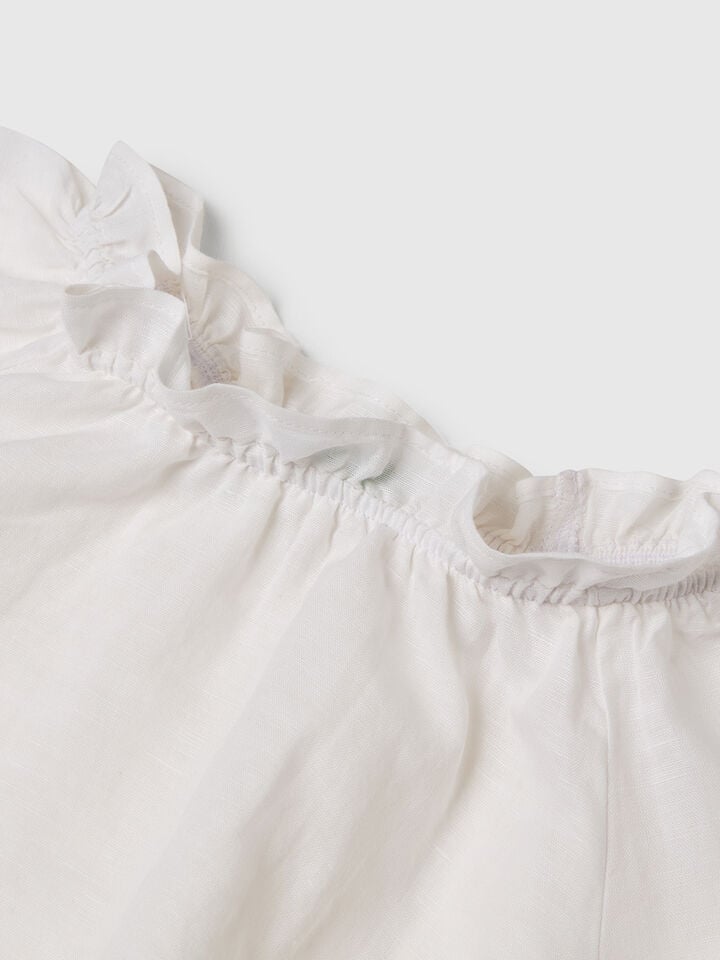 Benetton Short Sleeve Blouse White