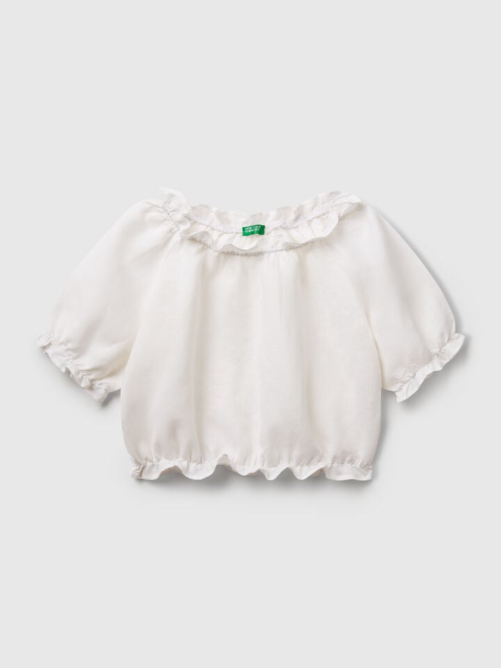 benetton Short sleeve blouse White