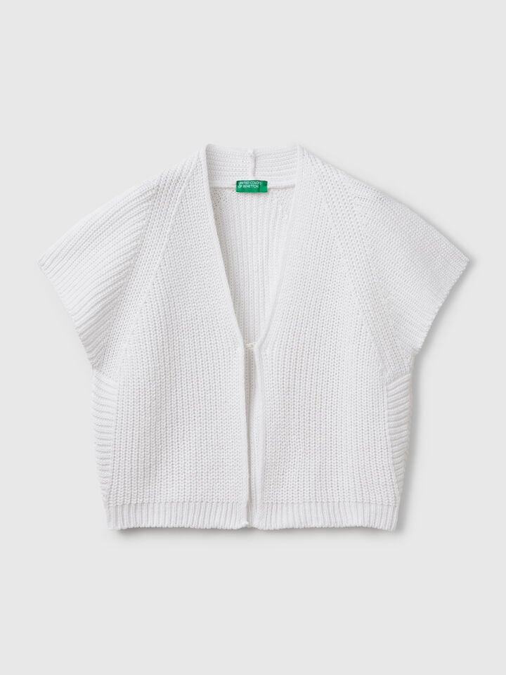 benetton Short sleeve cardigan White