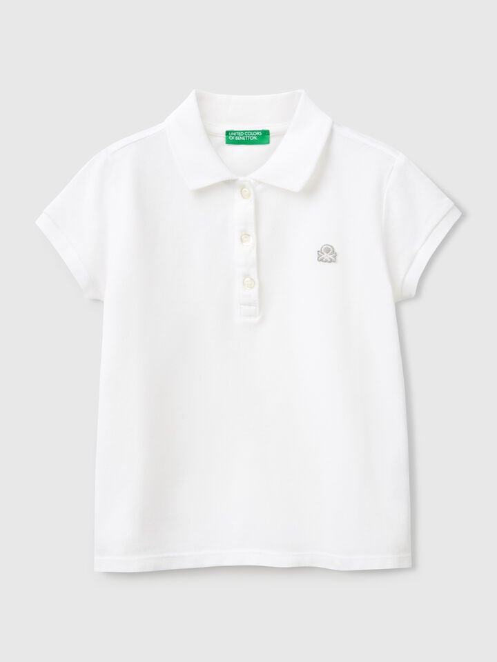 benetton Short sleeve polo in cotton White