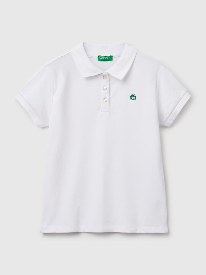 benetton Short sleeve polo in cotton White