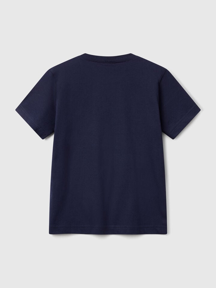 Benetton Short Sleeve T-shirt Cotton Dark Blue