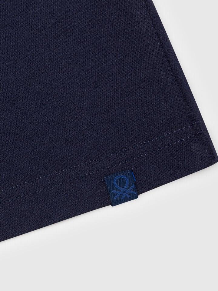 Benetton Short Sleeve T-shirt Cotton Dark Blue