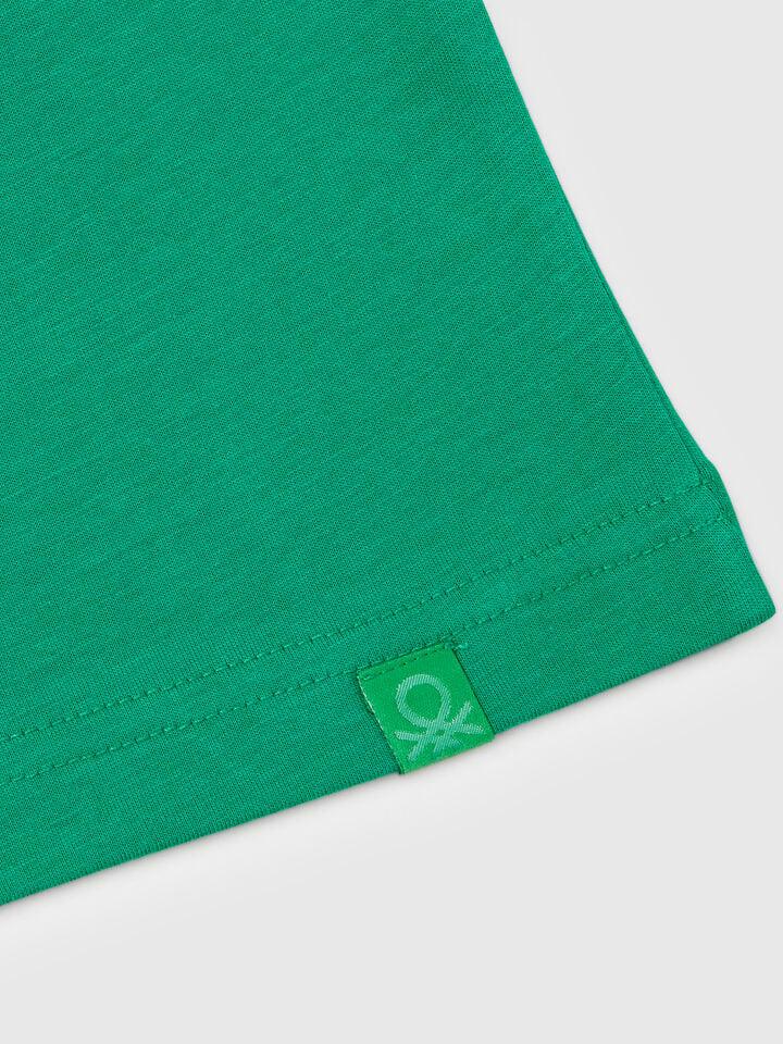 Benetton Short Sleeve T-shirt Cotton Green